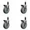 Service Caster 6'' Gray Poly Swivel 1-1/8'' Expanding Stem Caster Set with Brake, 4PK SCC-EX20S614-PPUB-PLB-118-4 - alternate 1
